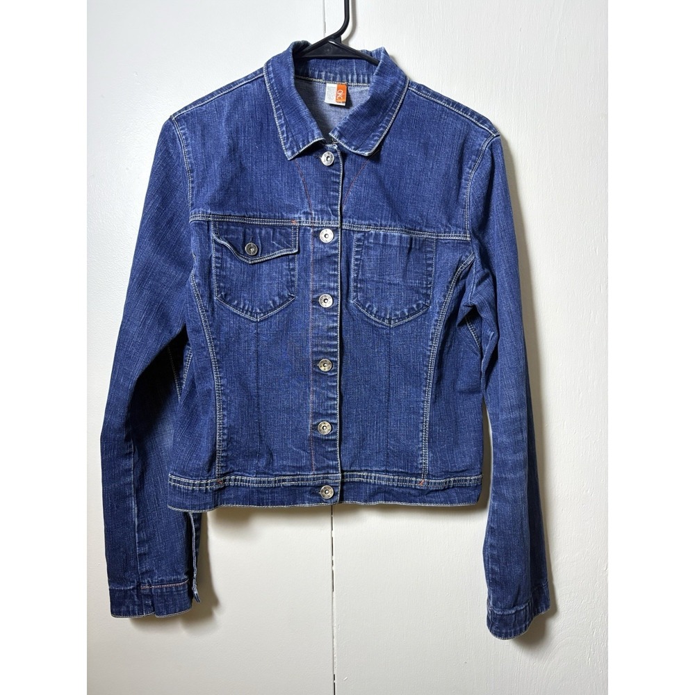 Akademiks AKDMKS Denim Jacket L Blue Jean Jacket Button Y2K Vtg Streetwear Logo